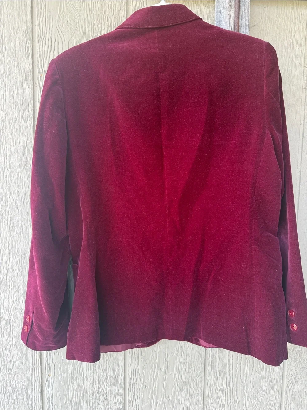 Vintage Dillards 900 West Velvet Feel Women's Blazer Jacket - Burgundy